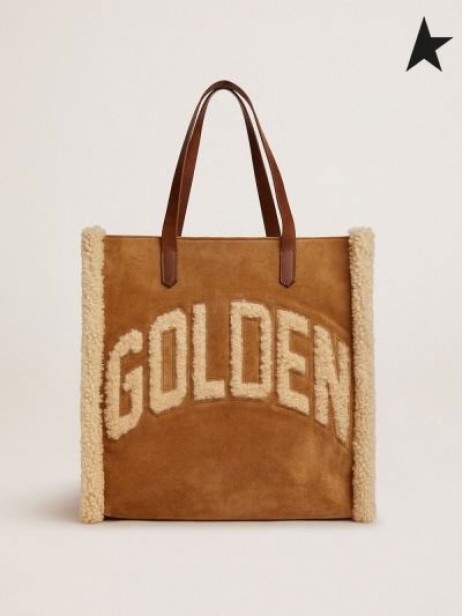 Golden Goose North-South California Väska i mocka med shearling eller