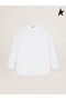 Golden Goose Oversize Resa samling Davia shirt i vit rå kant vit poplin