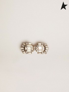 Golden Goose Déco Jewelmates kollektion lace lock med klipp i gamla guld färg med square och baguette-formade kristaller av guld färg