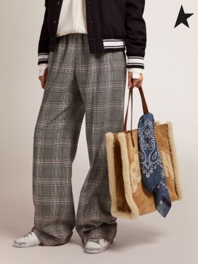 Golden Goose Golden collection jogging byxor i grått och vitt Prinsen av Wales kolla grå vit