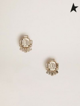 Golden Goose Déco Jewelmates samling stud örhängen i gamla guld färg med dekorativ kristaller guld färg