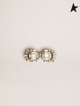 Golden Goose Déco Jewelmates kollektion lace lock med klipp i gamla guld färg med square och baguette-formade kristaller av guld färg