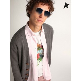 Golden Goose Överdimensionerade Resa samling shirt med rosa och vita vertikala ränder och stift rosa vit