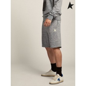 Golden Goose grå Melange Diego Star collection Bermuda shorts med guld stjärna på framsidan grå