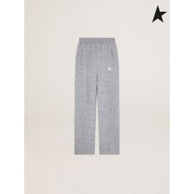 Golden Goose grå Melange Dorotea Star collection jogging byxor med guld stjärna på framsidan grå
