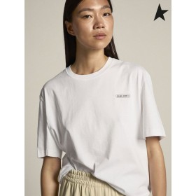 Golden Goose Vit T-shirt Spel EDT Capsule collection med kontrasterande vit logo