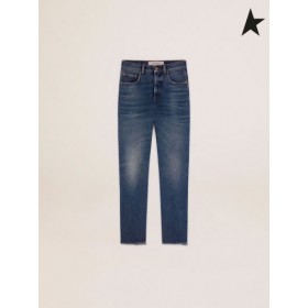 Golden Goose Golden collection beskurna utsvängda jeans med ett medium tvätta blå