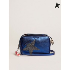 Golden Goose Stjärniga Väska gjord av blå och laminerat lackläder med Swarovski-stjärniga Hud Färg