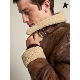 Golden Goose Journey samling Arvel shearling jacka brun Beige