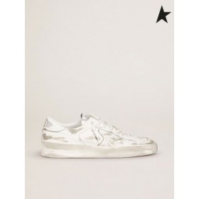 Golden Goose Stardan sneakers i vitt läder med bodde-i behandling brun vit