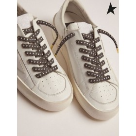 Golden Goose denim skosnören med vita stjärnor vit