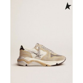 Golden Goose Tunga LTD sneakers i vitt orm-print läder och mocka med mesh insats