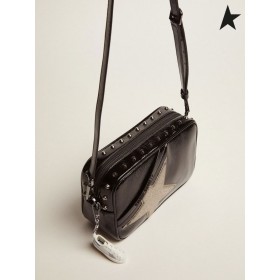 Golden Goose Stjärniga Väska tillverkad av svart patent läder och silver glitter star Svart