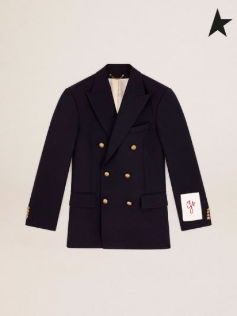 Altın Kaz Altın koleksiyon altın renkli hanedan düğmeli lacivert kruvaze blazer lacivert