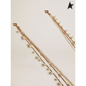 Altın Kaz Miras Jewelmates koleksiyonu kolye dört zincirleri ile eski altın renk boncuk ve yıldız ile beyaz altın renk