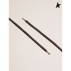 Altın Kaz gümüş yıldızlı siyah bağcıklar siyah gümüş