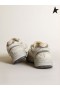 Golden Goose Papá-Star zapatillas en blanco y gris gamuza con piel blanca estrella blanca