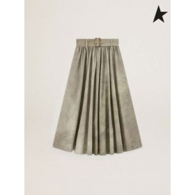 Ganso de oro de Viaje de la colección de Etella en forma de campana, en la falda de teñido a mano militar-de nailon verde verde