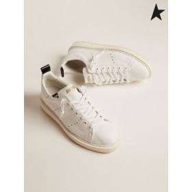 El Ganso de oro de Arranque zapatillas de deporte de cuero con estrella impreso en el talón ficha de color Beige