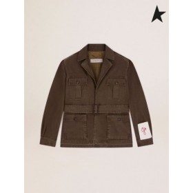 El Ganso de oro de Oro de la colección safari chaqueta militar verde de lona verde