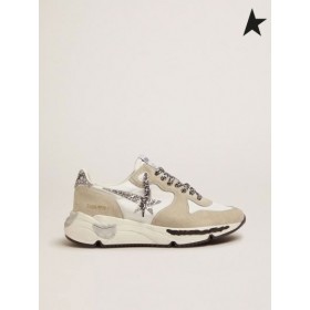 Golden Goose Zapatillas de Suela en nylon y gamuza, con brillo de la estrella de Oro blanco gris