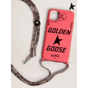 Golden Goose Fucsia Caso para el iPhone 12 y 12 Pro con el contraste de las letras en negro fucsia