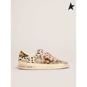 Golden Goose Stardan zapatillas de deporte en polka-dot pony piel con print de leopardo pony piel estrella blanco negro