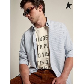 El Ganso de oro Blanco de Viaje de la colección T-shirt con el contraste de las letras en negro en la parte frontal blanco