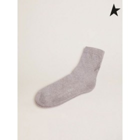 Golden Goose Melange gris, calcetines de algodón, con brillante estrella de plata marrón gris plata color oro