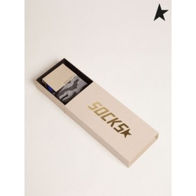 El Ganso de oro de Camuflaje-imprimir calcetines con la luz gris lurex inserta y en el real detalles de azul marrón camuflaje gris