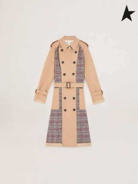 أوزة ذهبية رحلة مجموعة جدول أعمال التنمية معطفا مع نحى الصوف تدرج في التحقق من نمط البني الرمادي