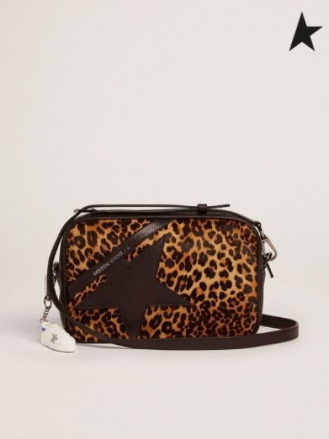 Golden Goose Star Bag in leopard-print pony skin leopard Black