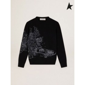 أوزة ذهبية الأسود رحلة جمع أرشيبالد البلوز المتناقضة مع الأبيض التطريز الأسود