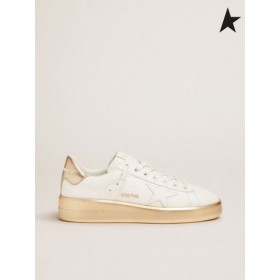 أوزة ذهبية Purestar أحذية رياضية بيضاء في جلد مع foxing و الذهب مغلفة جلد كعب علامة التبويب لون الذهب الأبيض