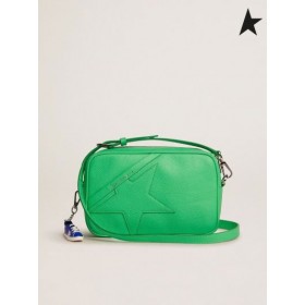 أوزة ذهبية نجوم حقيبة في الفلورية الخضراء المبرمة جلدية مع لهجة على لهجة نجوم الفلورية الخضراء