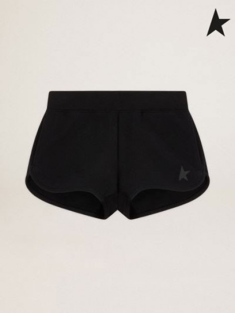 Golden Goose Černá Diana sbírky Star šortky s tone-on-tón star na přední černý
