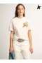 Golden Goose White Journey collection T-shirt with multicolored stamp print white