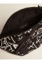 Zlatá Husa Cestu belt bag v černém nylonu s kontrastní bílou dekorací