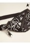 Zlatá Husa Cestu belt bag v černém nylonu s kontrastní bílou dekorací