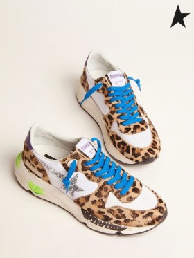 Zlatá Husa Běžecké Boty Podešev tenisky leopard-print pony kůže leopard, fialová