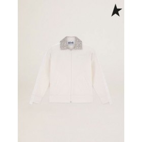 Zlatá Husa Papyrus bílá Denise sbírky Star zip, mikina s crystal obojek bílá