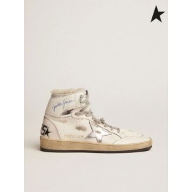 Zlatá Husa Oblohy-Star tenisky s podpisem na kotník a shearling podšívka bílá