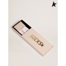 Golden Goose White socks with red lettering print white
