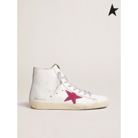 Zlatá Husa Francy tenisky s červenou hvězdou a maskování-li vložit bílá červená kamufláž