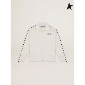 Zlatá Husa Papyrus bílá Denise sbírky Star zip, mikina s kontrastní černé hvězdy bílé