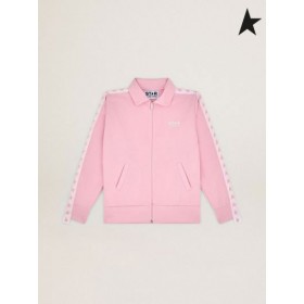 Zlatá Husa Růžové Denise sbírky Star zip, mikina s bílým proužkem a kontrastní růžové hvězdy