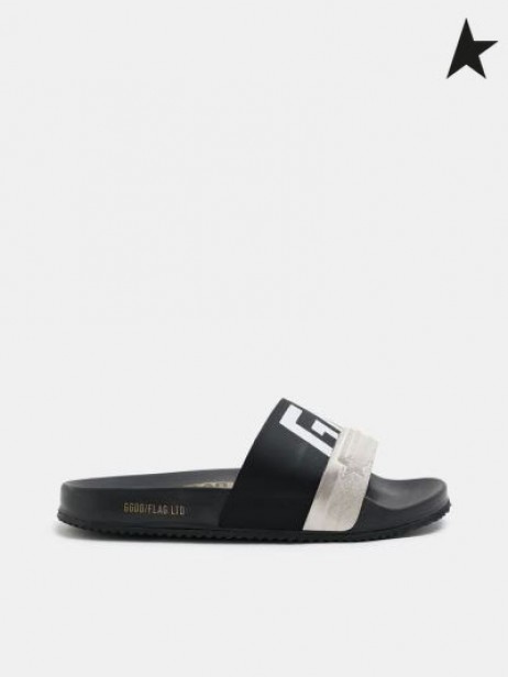 Golden Goose sort Poolstars sneakers med to-farve rem og sort hvid logo