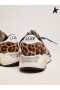 Golden Goose løbesko Eneste sneakers i leopard-print pony hud med sølv glimmer skær. fuchsia blå