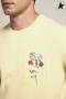 Golden Goose Pastel gul Rejse samling T-shirt med blomster buket på brystlomme gul