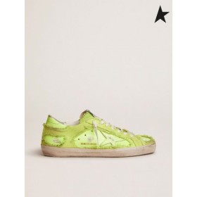 Golden Goose Super-Stjernede LAB fluorescerende gul sneakers Fluorescerende gul